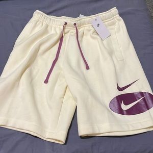 Nike cream/purple cotton shorts (Mens Medium) (New)